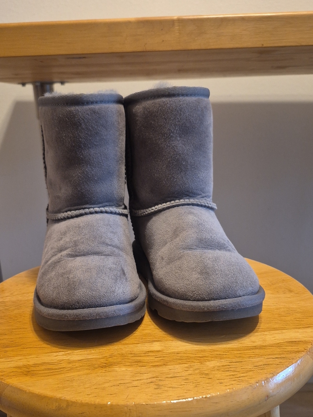 Ugg Gray With Shiny Back Suede Leather Boots - Picture 5 of 12
